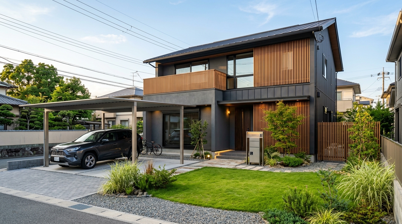 北摂の洗練された新築建売住宅とスマート外構